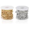 FASHEWELRY 2 rotoli di catene con clip in acciaio inox, 5 m, 17 x 7 x 1,5 mm, non saldate, con bobina, per braccialetti fai da te, collane, gioielli, accessori per vestiti