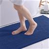 OLANLY Tappetino da bagno in chenille, antiscivolo, morbido, assorbente, lavabile, tappetino per doccia per bagno, 60 x 120 cm, Blu Marino