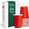 Perla Italia Perla - 200 Bicchieri di Carta da 200 ml - Bicchiere Monouso Biodegradabile Ecologico - Adatto per Bevande Fredde e Calde - Bicchieri per Acqua usa e getta (Rosso)