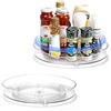 LUZOON Organizer Girevole, Lazy Susan 360° Per Cucina Vassoi Girevoli Vassoio Girevole Portaoggetti Girevole Portaspezie Vassoio Portaoggetti Per Spezie, Frutta, Snack (23CM+27CM)