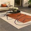 ARUGYTEI Tappeto,150 x 200 cm, Terracotta moderna Arancione Viola scuro Bianco, Tappeti Lavabile Antiscivolo Camera Cucina Soggiorno Salotto