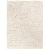 Lorena Canals - Tappeto lavabile per bambini. Rugcyled Clouds in colore naturale - Fatto a mano in forma rettangolare e realizzato in cotone naturale e coloranti non tossici - Dimensioni:90x130cm