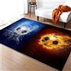 JynxtoyZeal Tappeto da calcio per Soggiorno,Fiamme Stampate Tappeto da Stadio di Calcio,Decorazioni per la casa Tappetino da gioco per cameretta, cameretta e sala giochi,80×120cm