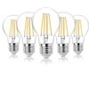 Hellum Lampadina Filamento LED, 5 pezzi, 7W equivalenti a 60W, con attacco E27, 810 lumen, Luce bianca calda 2700K, Forma a Lampadina A60, con filamento in vetro transparente, senza sfarfallio 206111