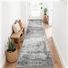 SOANNY Tappeto Passatoia 80x300 cm, Pelo Corto, Moderno Astratto, Super Morbido, Lavabile, Antiscivolo, Corridoio, Soggiorno, Camera da Letto, Grigio Cenere