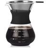 Agatige Macchina da caffè a Goccia da 13 Once, 2-3 Tazze da versare sul Set per caffettiera con pentola in Vetro con Filtro per caffè in Acciaio Inossidabile