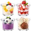 Shyllin Coppe da Gelato in Vetro Trasparente, Ciotole in Vetro per Dessert, Insalatiere, Tazze da Dessert, Ciotole da Immersione per Snack, Salse, Caramelle e Frutta (Vertical stripes)