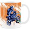 Purely Home Tazza in ceramica colorata con motivo motocross, biker, sport, hobby, regali, tè, caffè, bevande calde
