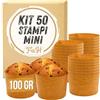 FAH FAMILY AT HOME FAH Stampo Mini Panettone 100 gr - 50pz | Pirottini Panettone Professionale di Carta Naturale di Pura Cellulosa, Forme di Cottura per Panettoni 100 g