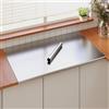 bimiti Tagliere in acciaio inox con mattarello 80 x 50 cm, tagliere antiscivolo con bordo in acciaio inox per cucina, bar, ristorante