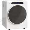 HOMCOM Mini Asciugatrice Elettrica 1000W da 3 kg, Asciugatrice Salvaspazio a Tamburo con Funzione Anti Pieghe, Sterilizzazione, Display LED, 49x43x61 cm, Bianco