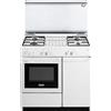 De'Longhi Cucina a gas con forno a gas, N° 4 Fuochi, 86x50 cm, colore Bianco, SGGW 854 N ED Linea Smart