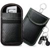 caslord 2 Borse Keyless Go Protection Chiave per Auto | Protettiva Keyless Go in Pelle | con 4 portachiavi | RFID Blocker Portachiavi | S 11.5 x 7.5 cm |Rosso+Verde