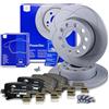 Generico ATE Set di freni per asse posteriore+dischi freno posteriori PowerDisc ¯ 256mm completi e pastiglie freno posteriori Compatibile con AUDI, SEAT ALTEA, TOLEDO, SKODA OCTAVIA, SUPERB, VW CADDY, GOLF, JE