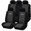 Auto Accessori Lupex - Coprisedili auto universali modello Racing, Grigio Scuro Nero, Made In Italy, set fodere per sedili anteriori e posteriori, tessuto poliestere