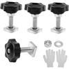 VOSSOT Set di 4 pietre per scanalatura a T, M8 x 40 mm, con 1 paio di guanti, viti quadrate in acciaio inox con dadi, rondelle a T, viti per fissaggio box da tetto, barre portapacchi per bicicletta