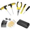 QWORK® 57 Pezzi Kit di Riparazione Pneumatici a Terra, Kit Foratura per Auto, Camion, Moto e Bicicletta