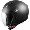 Generico Casco MPH Moto Demi Jet Omologaz. 2206 Scooter Star nero opaco Visiera Lunga TAGLIA M