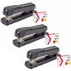 Rexel Meteor 2115734 - Cucitrice a mezza striscia con 1000 punti metallici 26/6 (confezione da 3), capacità 20 fogli, pinzatrice da tavolo in metallo con impugnatura ergonomica, colore nero