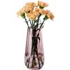 JAKY-Global Vaso in Vetro Moderno Grande, Vaso Floreale Conico a Coste 25,0cm di Altezza, Vaso di Vetro per Decorazione Domestica da Tavolo per Ufficio, Soggiorno, Matrimoni, Feste, Eventi (Rosa)
