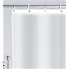 Hayrets TENDA DOCCIA BIANCA 150x220 TESSUTO! 150 LARGHEZZA 220 ALTO incl. ANELLI! EXTRA LUNGO PERFETTO PER ALTE COPRIRE! tenda doccia bianca extra lungo