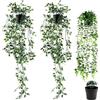 VFANDV Pianta Finta Cadente 3 Pezzi, Pianta Finte da Interno con Vaso Edera Artificiale Cadente Plastica Pianta Artificiale per Giardino Balcone Camera da Letto Interna Decorazione (Verde)