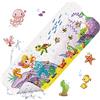 LUZOON 100x40cm Tappetino Vasca Antiscivolo Bambini da Bagno, Tappetino per Doccia con 200 Ventose e Antibatterico Senza BPA e Modello Animale Marino e Lavabile in Lavatrice (Sirena)