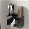 BBTISG Scolaposate da Parete da Cucina, Scolaposate con 3 Scomparti Scolapiatti con Vassoio Antigoccia Portaposate per Posate, Forchette, Coltelli, Cucchiai (nero)