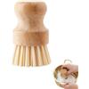 CZNBZIU Bamboo Cucina,Spazzola per la Pulizia Degli Utensili da Cucina in Bambù Sisal per Funghi Pulizia Verdure Delicata dei Scrub Brush for Dish Pans Kitchen Sink Cleaning