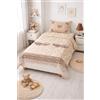 GX GARGIX Completo Letto Singolo 100% Cotone - Set Lenzuola Una Piazza con Sotto, Sopra e Federa - Morbido e Traspirante (GX/ASXFIOC-BEIGE)