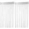 WestCH 2 Pezzi Tenda a Fili in Pannelli per Porte, Tenda a frange 100cm x 200cm, con Canale per Asta, Divisorio Decorazioni, per Porte Finestra Evento Decorazione, Bianco
