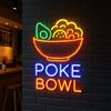 Xusdamyj Poke Bowl Insegna Al Neon. LED Ristorante Signs. Neon Hawaiian Food. Decorazione Ristorante