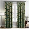 MIULEE Tende Velluto Con Nastro Arricciato, Tenda in Velluto Verde Scuro con Motivi di Foglie Oro, Tende Elegante Morbide Oscuranti Isolanti Termiche per Interni Soggiorno e Camera 2 Pezzi, 140x280 CM