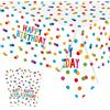 Novocloud 2 Pezzi Tovaglie Festa Compleanno, 137 x 274cm Copritavolo Rettangolare in Plastica, Tovaglia Usa e Getta per Feste, Tovaglia Compleanno Rettangolare per Bambini e Bambine