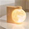 RETEYUNG Lampada Luna con Luce,2 Sveglie, Lunare RGB 8 Colori, Suoni Naturali, Wake Up Light, Lampada da Comodino a 3 Livelli di Luminosità Luce Notturna (marrone)