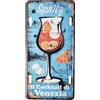 KUSTOM ART Targa Retrò in Metallo Motivo in Rilievo Spritz il Cocktail di Venezia Design Artistico Vintage con Fori e Magneti 30x15cm