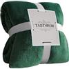 TASTHROW Verde scuro Coperta Pile Blanket 130 x 150 cm