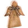 Logbuch-Verlag Angelo decorativo in legno mangifera, 15 x 12 cm: decorazione Natale casa, figura natalizia elegante, statuina protettiva con fiocco, addobbo invernale rustico per tavolo e finestra