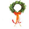 coronedilaurea.com Corona d'alloro per laurea - Corona di laurea con foglie di alloro fresco - Nastro di raso in circonferenza e al fiocco - Fatta a mano in Italia - Celebra la vera eccellenza (Arancione).