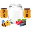Firmadigaranzia srl 48 Vasetti piccoli per conserve Vasi Barattoli vetro 212 ml Std con Tappi - Vasetti per marmellate confetture e segnaposto - Tappi idonei alla bollitura T.O. 63 MM