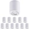 Oktaplex lighting Oktaplex 12 faretto da superficie bianco - incl. modulo LED dimmerabile a 3 livelli 4,8W 230V 3000K bianco caldo 80x85mm Faretto da superficie Lile M alluminio orientabile