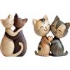 Rainway 2 pezzi scultura in legno di una coppia di gatti, decorazione da scrivania piatta 2D, decorazione gatti in legno, decorazione per casa e ufficio, regalo personalizzato di compleanno e Natale