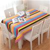 EHOMERY Tovaglia Damascata Antimacchia Tovaglie Tavolo Centrale Striscia Colorata Arredo Cucina Copri Impermeabile Cotone Arcobaleno Decorazione La Protezione del 140X220Cm