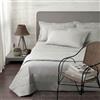Manifattura Tessile Lenzuola Cotone Percalle Pelleovo Tinta Unita 220 TC - Alta Qualita' Artigianale Made in Italy - Grigio Chiaro, 120x200 Piazza e Mezza