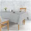 INTRECCI Tovaglia a Righe per Cucina Giardino Salotto disponibile in più Misure, Tovaglia da Tavola Misto Cotone Rettangolare Giardino Cucina Sala 6/8 POSTI 140x180 cm, Grigio