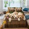 TACOKI Copripiumino Singolo Labrador, Set di Biancheria da Letto Cane Carino in Microfibra Morbido 3 Pezzi Copri Piumino 135x200 con 2 Federe con Cerniera, Copripiumino 3D x8173