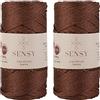 S SENSY Sensy Premium - 2 pezzi di corda in poliestere, 90% polipropilene, 10% poliestere, macramè, 2 mm, 2 mm, 250 m