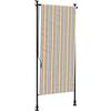vidaXL Tenda a Rullo Esterno Gialla e Bianca 120x270cm Tessuto Acciaio, Schermo per Privacy, Tenda a Rullo, Tenda da Giardino, Tenda