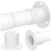 GDEVKHN Astina per armadio, asta appendiabiti regolabile con viti e prese, asta appendiabiti per armadio e camera da letto, 27-42 cm/Diametro 32 mm, bianco