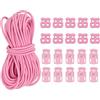PATIKIL Fermacavo a Molla Plastica 16 Iarde e 10pz Fermacorda a Foro Singolo e 10pz Fermacorda a Molla a Doppio Foro per Paracord, Lacci Scarpe, Abbigliamento, Zaini, Borse, Roso